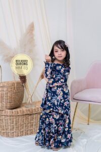 Mek Moden Kurung Blue Black Kids Feature