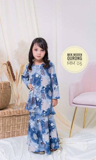 Mek Moden Kurung Blue Kids Feature
