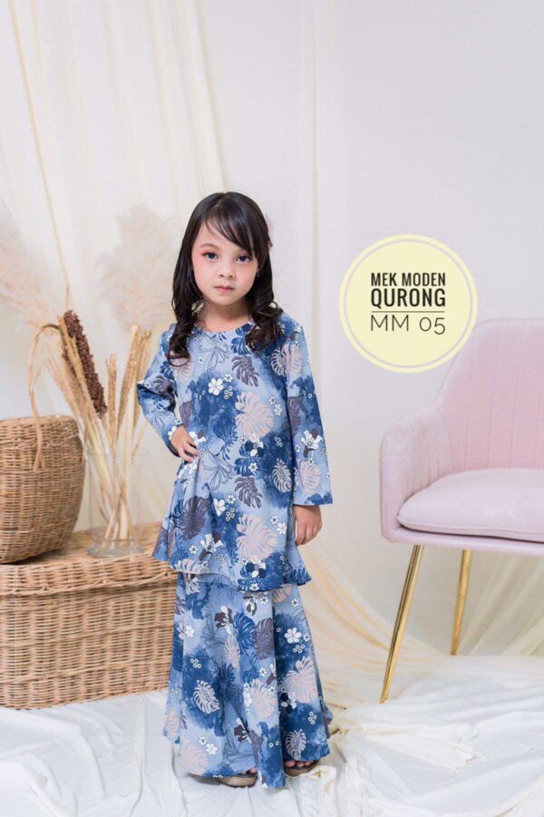 Mek Moden Kurung Blue Kids Feature